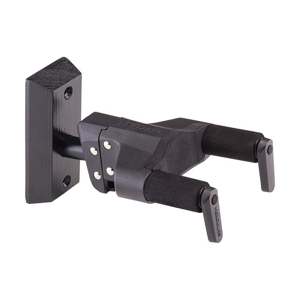 Hercules GSP38WBK Plus Auto Grip System Guitar Hanger, Black Wood Base 