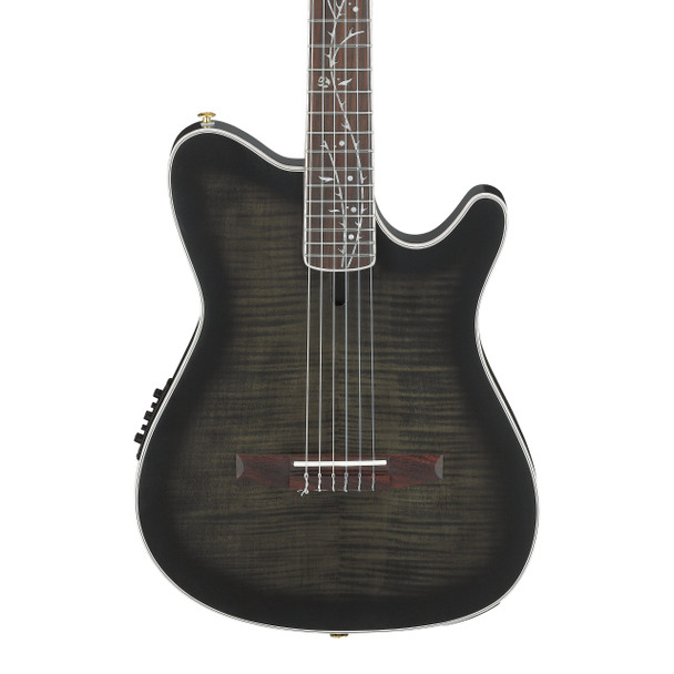 Ibanez TOD20FMN-BFL Tim Henson Nylon Electro-Acoustic Guitar, Black Burst Fade 