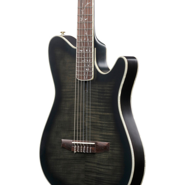 Ibanez TOD20FMN-BFL Tim Henson Nylon Electro-Acoustic Guitar, Black Burst Fade 