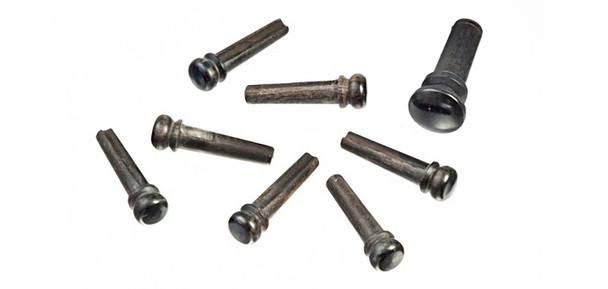 D'Addario Ebony Bridge Pins with End Pin Set, Ebony  (as new)