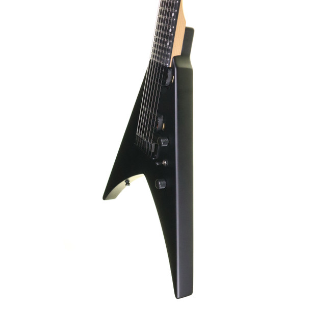 Spira V-407 MBK 7 String Electric Guitar, Satin Black  (b-stock)