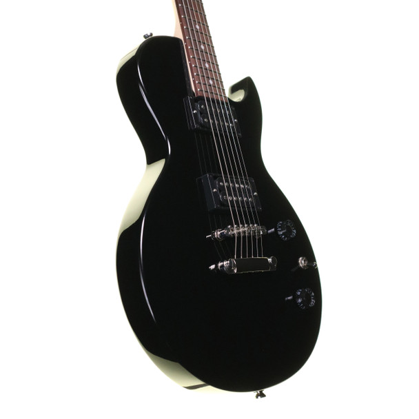Cort CR50-BK Singlecut Classic Rock Series Electric Guitar, Black 