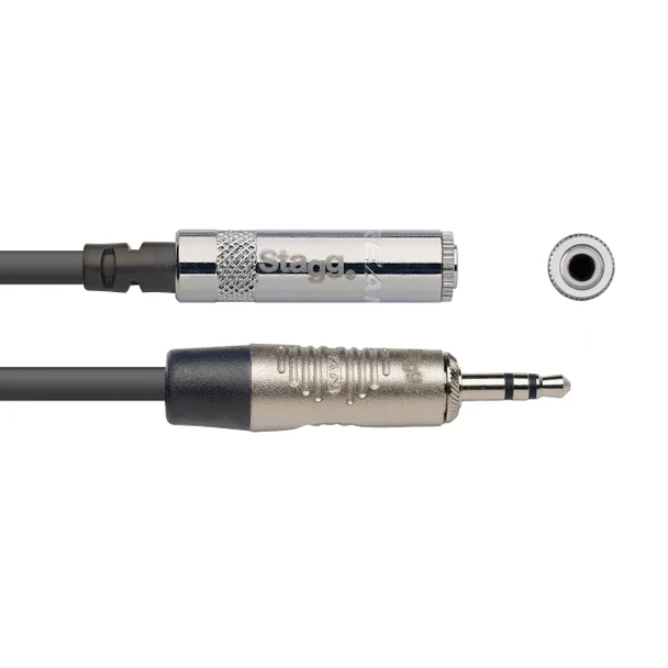 STAGG Stereo 3.5 Jack Male / 3.5 Jack Socket Headphone Extension Cable 3m 10ft  