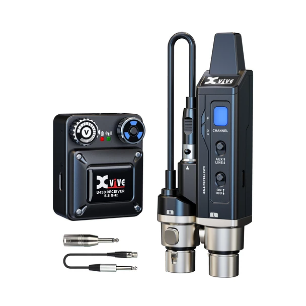 XVIVE U45D Stereo IEM Wireless System, 5.8GHz, Black 