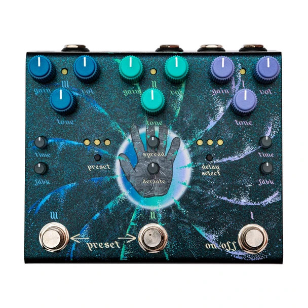 Old Blood Noise Endeavors Beam Splitter V2 Triple Tracking Overdrive & Distortion Pedal, Cool 