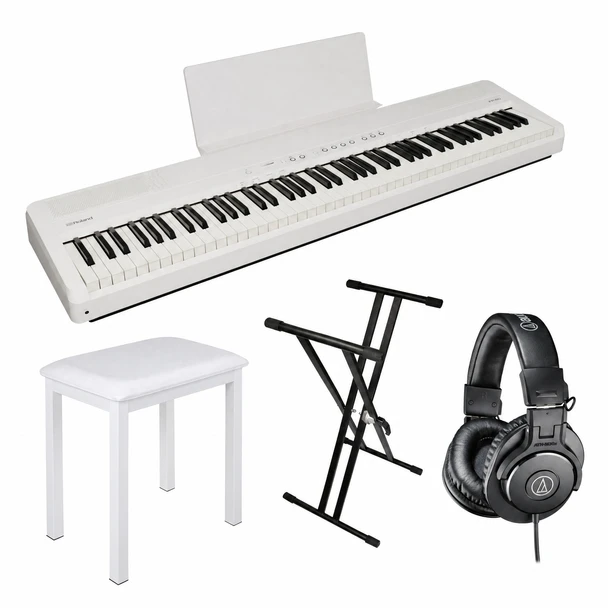 Roland FP-40 Complete Portable Piano Bundle, White 