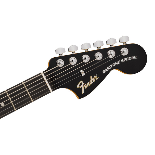 Fender Ltd Edition Player Fusion Jaguar Baritone Special Electric Guitar, Black, Ebony 