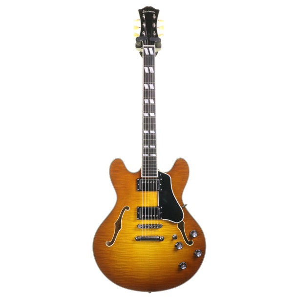 Eastman T486 Semi-Hollow Electric Guitar, Goldburst with Hard Case (pre-owned)