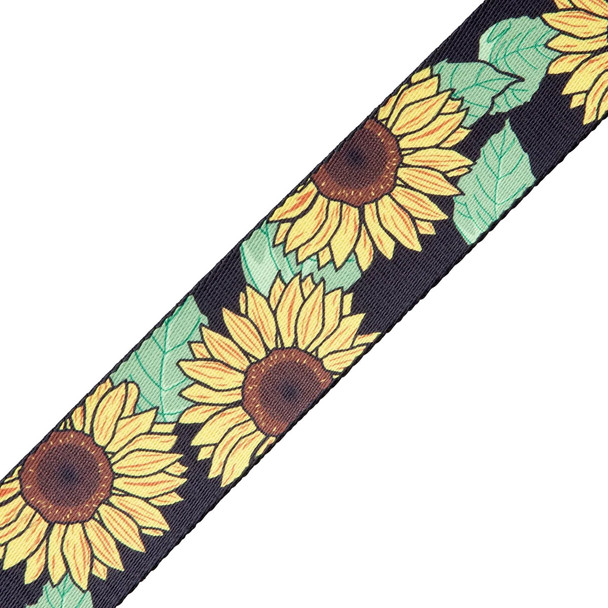 Levys Suede Harmony Series Polyester Guitar Strap, Sunflower 
