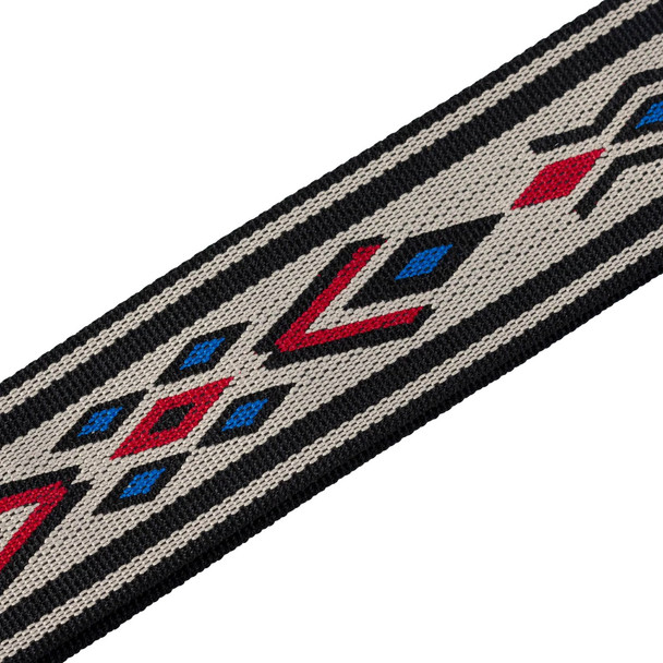 Levys Tribal Rhythms Series Polypropylene Guitar Strap, Blue Diamond 