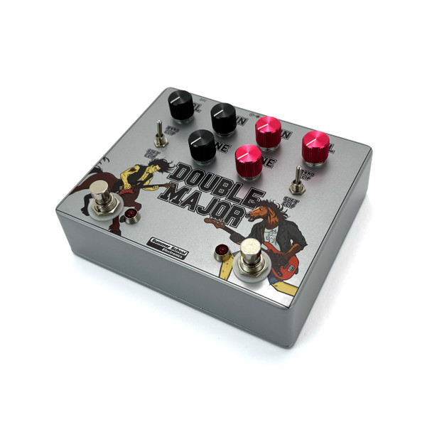 Summer School Electronics Double Major Dual Overdrive Effects Pedal, Silver 
