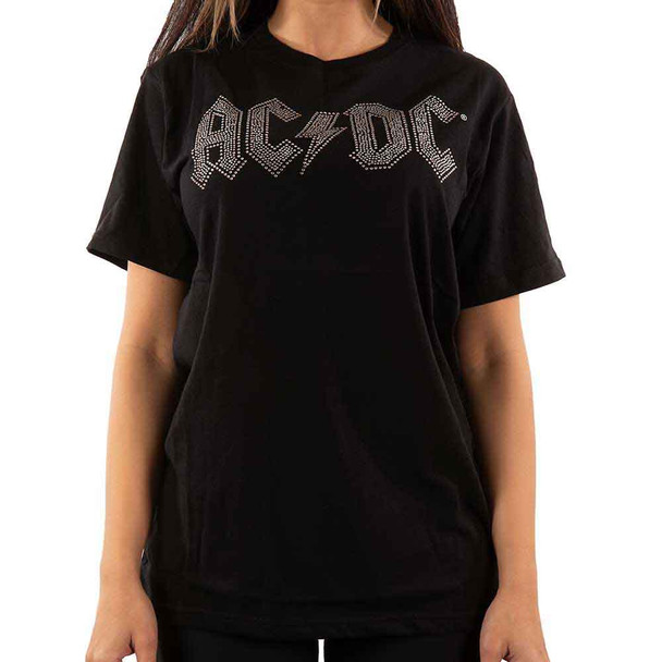 AC/DC Unisex T-Shirt Logo (Black) (Embellished) Large 