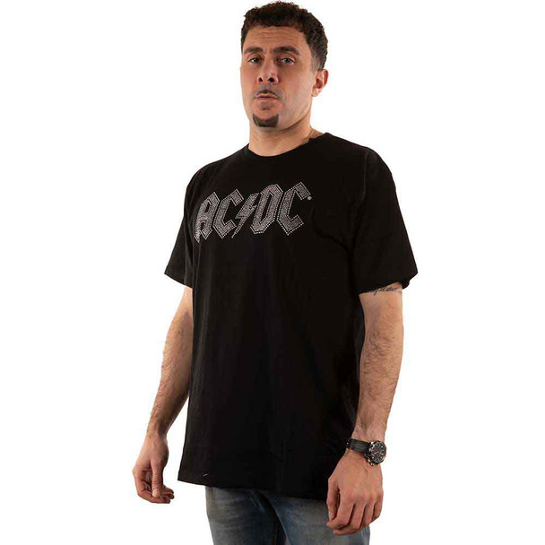 AC/DC Unisex T-Shirt Logo (Black) (Embellished) Large 