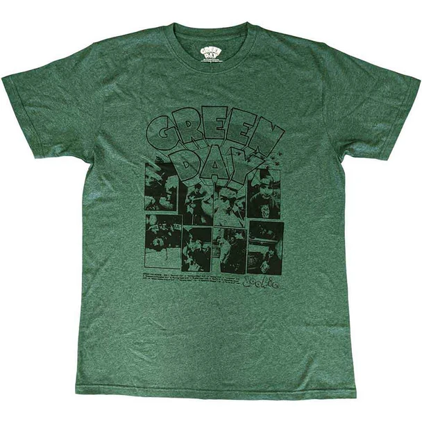 Green Day Unisex T-Shirt Dookie Frames (Green) Large 