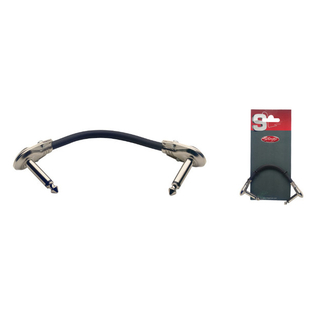 Stagg SPC010L FL 10cm/4 inch Unbalanced Jack Patch Cable, Flat Connector 