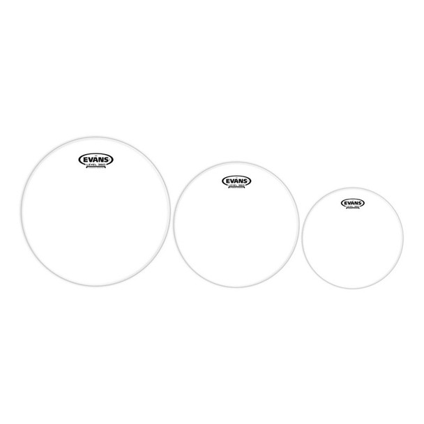 Evans ETP-EC2SCLR-F Tom Pack: EC2 Clear Drum Heads, Fusion  