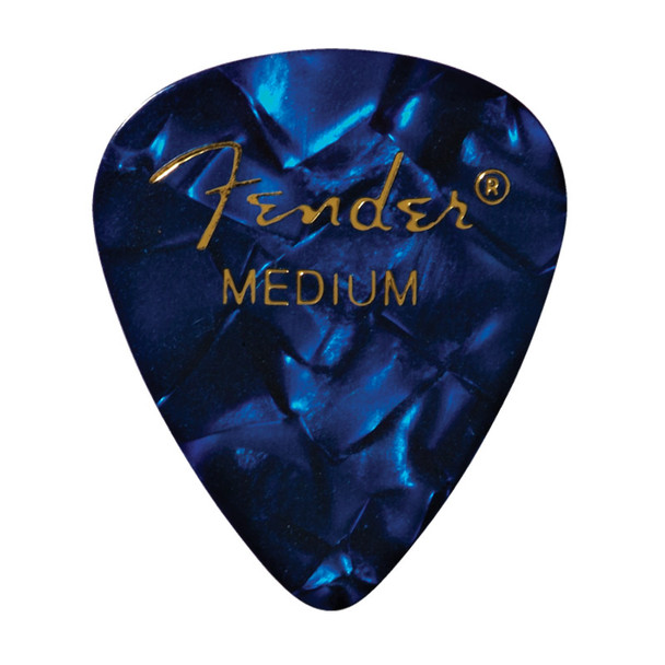 Fender 351 Shape Premium Picks, 12 Pack, Blue Moto, Medium 