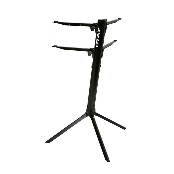 STAY 1100/02 Slim Lightweight Two Tier Curved Top Arms Keyboard Stand, Black 