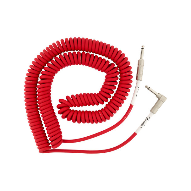 Fender Original Series 30 foot Coiled Instrument Cable, Fiesta Red 