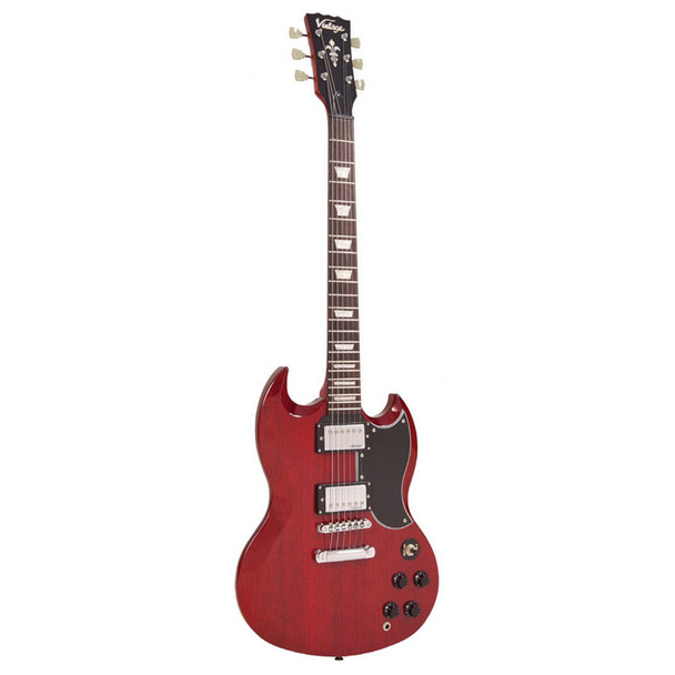 Vintage VS6 Reissued Electric Guitar, Cherry Red 