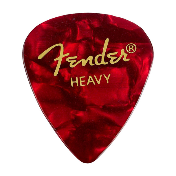 Fender 351 Shape Premium Picks, 12 Pack, Red Moto, Heavy 