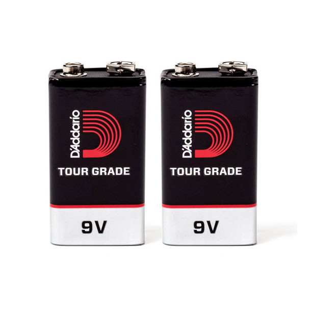 D'Addario Tour-Grade 9v Battery, 2 pack 