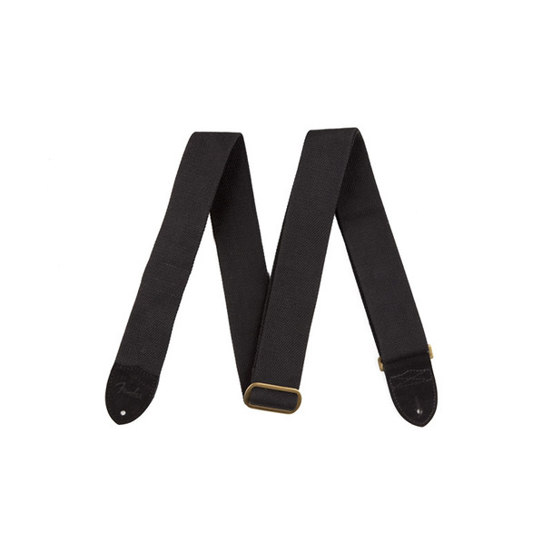 Fender Cotton/Leather Guitar Strap, Black  
