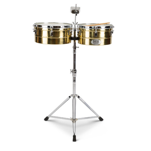 Natal NT1012TBRA Brass Timbales 10 + 12 inch with Stand  