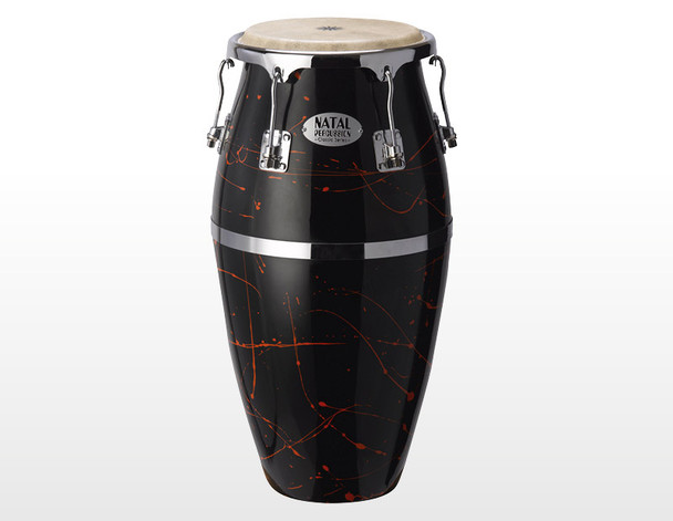 Natal NCSFC-BR Classic Series Splatter Finish 11 & 12 inch Congas Black with Red 