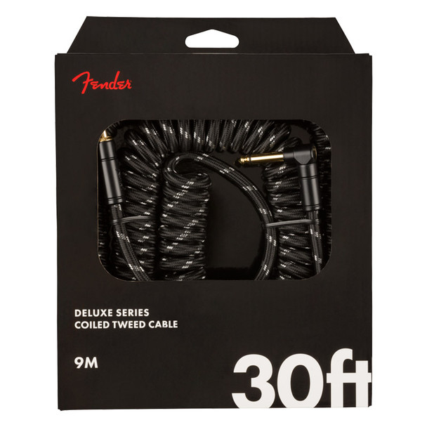 Fender Deluxe Coil Instrument Cable 30ft  Black Tweed 