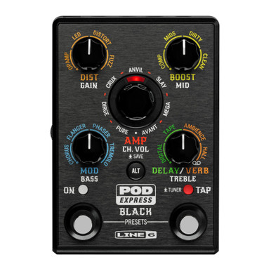 Line 6 POD Express Black Multi-Effects Pedal, Guitar Version 
