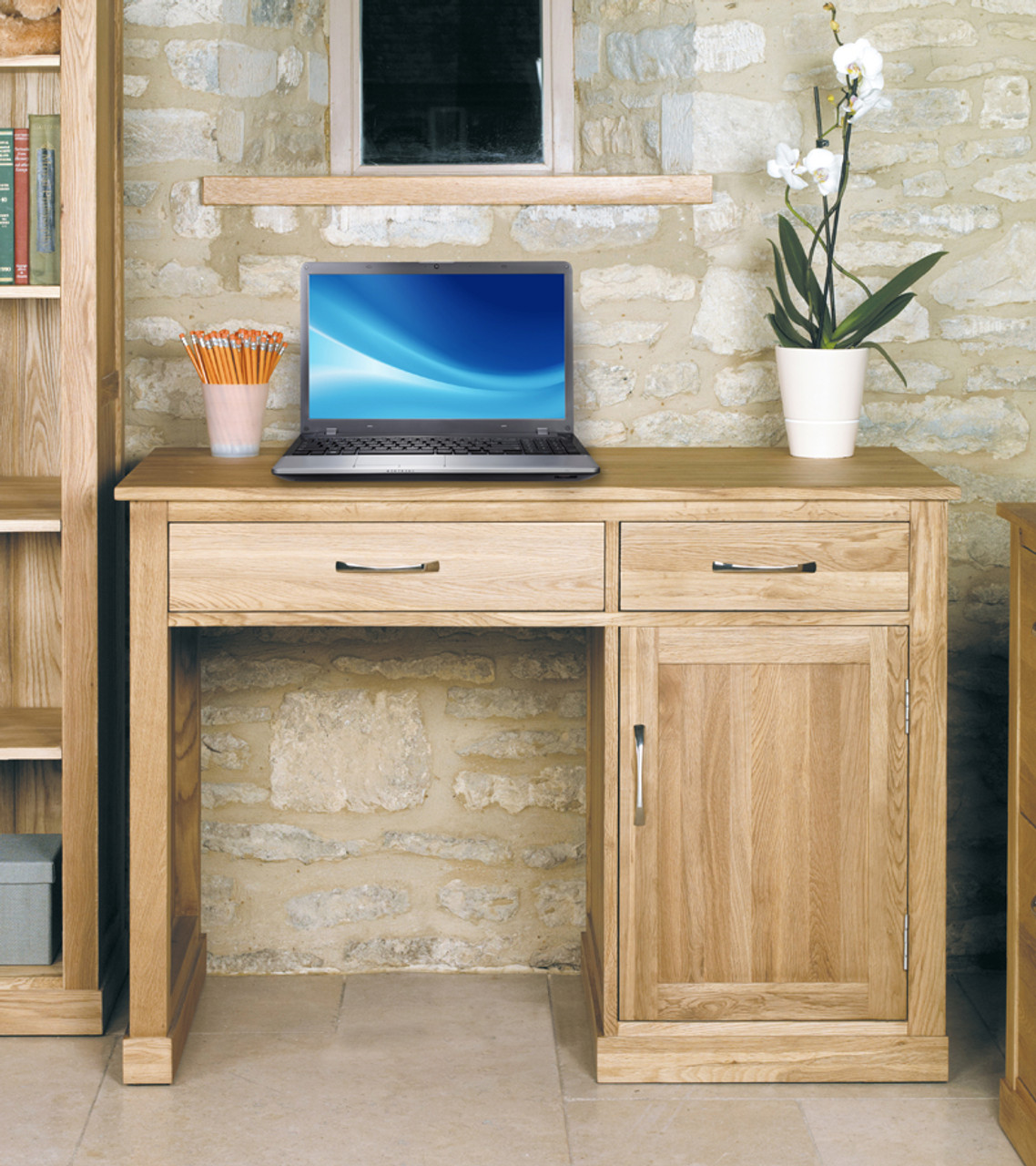 Mobel Solid Oak Hidden Desk and Filing Cabinet Package - Sale Now On