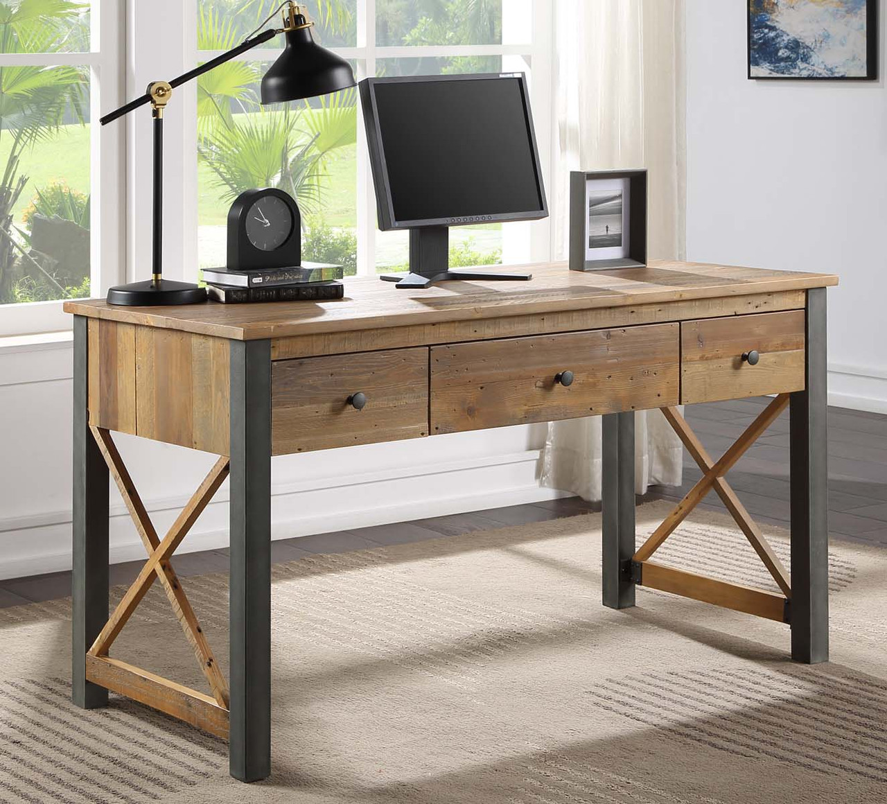 home office desk reclaimed wood