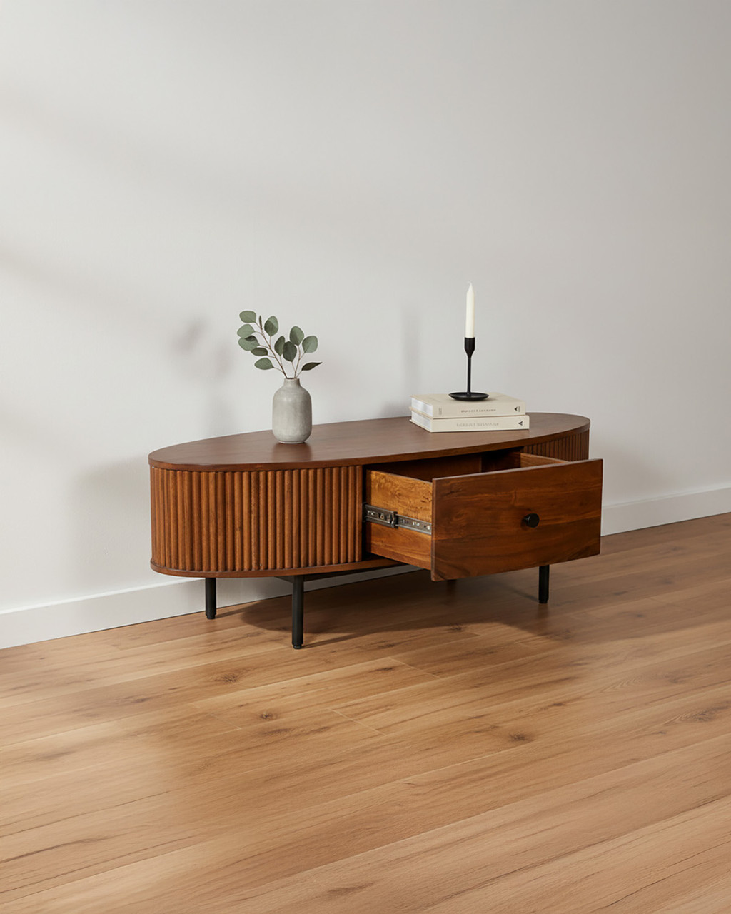 Menara Oval Coffee Table with Drawer