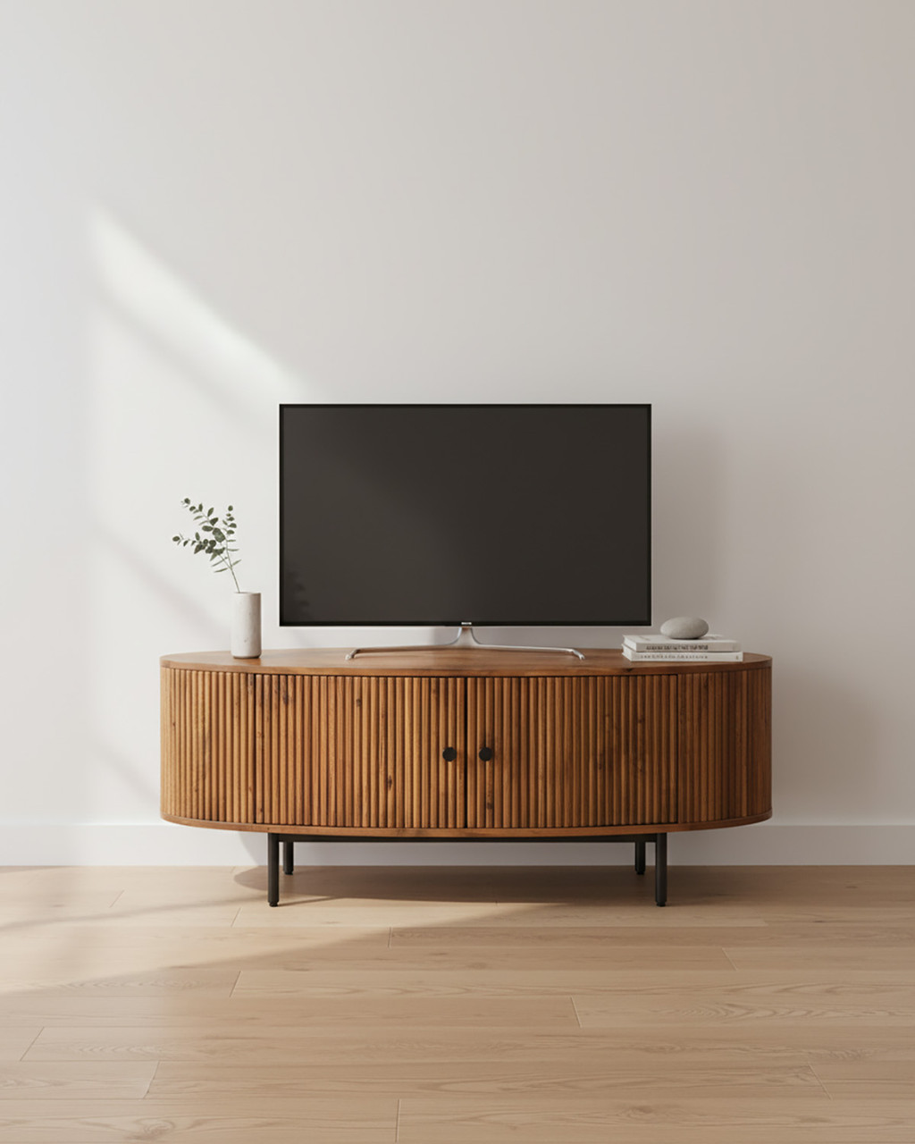 ♫テレビボート２drower TV cabinet Menara Oval TV Cabinet with Two Doors