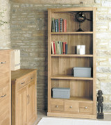 Mobel Oak Large Three Drawer Bookcase - COR01A - 2