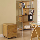 Curve Three Drawer Oak Pedestal - JF-PC201-TDOP - 2