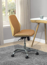 Universal Home Office Chair In Oak And Tan - 2