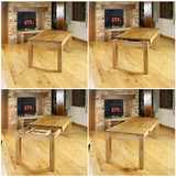 Mobel Oak extending table and 6 cream chairs - SOCOR04E-COR03D - 2