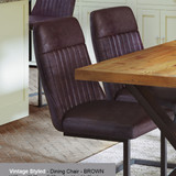 Urban Elegance Vintage Brown Leather Dining Chair VPR03A_2