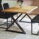 Urban Elegance Reclaimed Small Diagonal Leg Dining Table