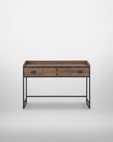 Ooki Desk / Dressing Table VBR06A, modern wooden dressing table with black metal frame and multiple drawers for storage.