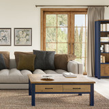 This Splash of Blue Coffee Table With Four Drawers by Baumhaus is a quality item, ready assembled with 5yr warranty