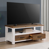 The Splash of White Widescreen Television cabinet is an eco-friendly item made from reclaimed timber