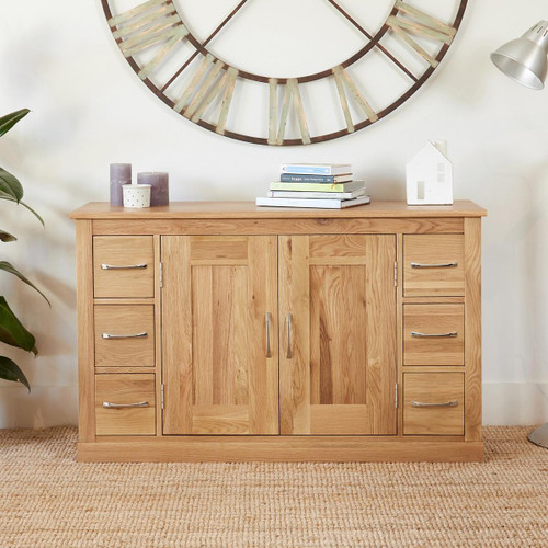Mobel Oak Six Drawer Sideboard COR02B