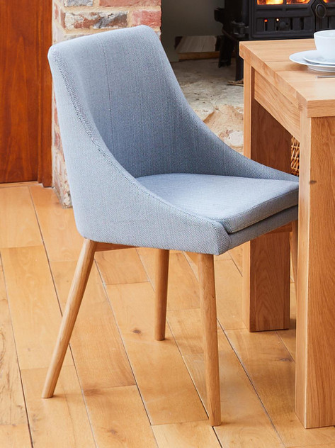 Mobel Oak Slate Grey Upholstered Dining Chairs (Pack of 2) COR03L