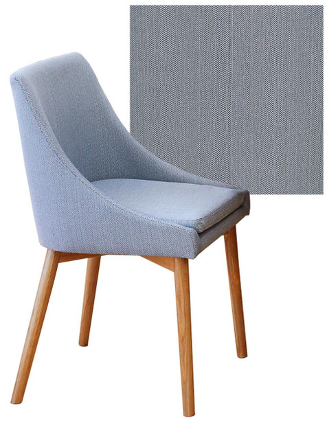 Mobel Oak Slate Grey Upholstered Dining Chairs (Pack of 2) COR03L
