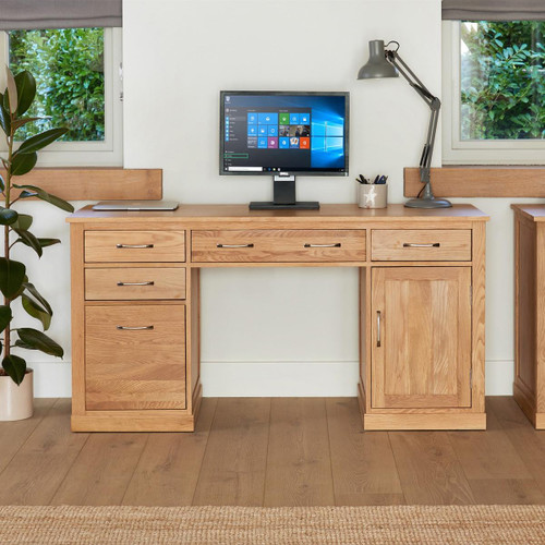 Mobel Oak Twin Pedestal Computer Desk COR06C Mobel Oak Twin Pedestal Computer Desk COR06C