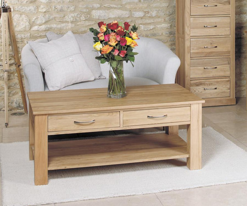 Mobel Oak Four Drawer Coffee Table COR08D Mobel Oak Four Drawer Coffee Table COR08D
