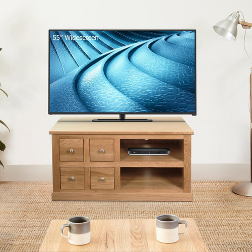 Mobel Oak Four Drawer Television Cabinet COR09A Mobel Oak Four Drawer Television Cabinet COR09A